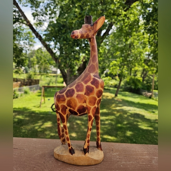 Handmade Other - Handcarved Woodv Giraffe 12.25"